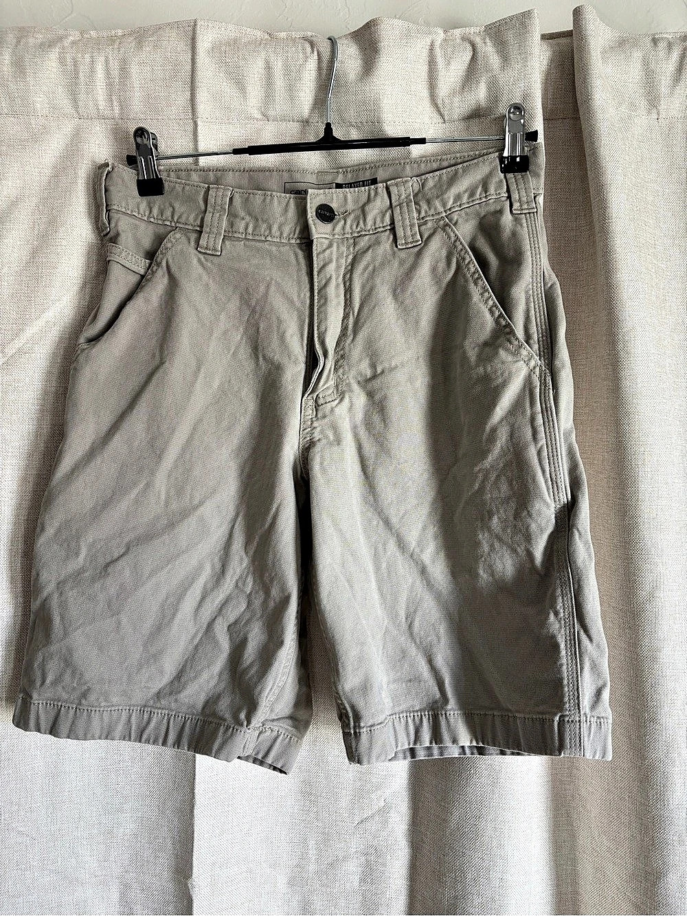 Carhartt Rugged Flex Relaxed Fit Canvas Utility Work Short Shorts Gray Waist 30